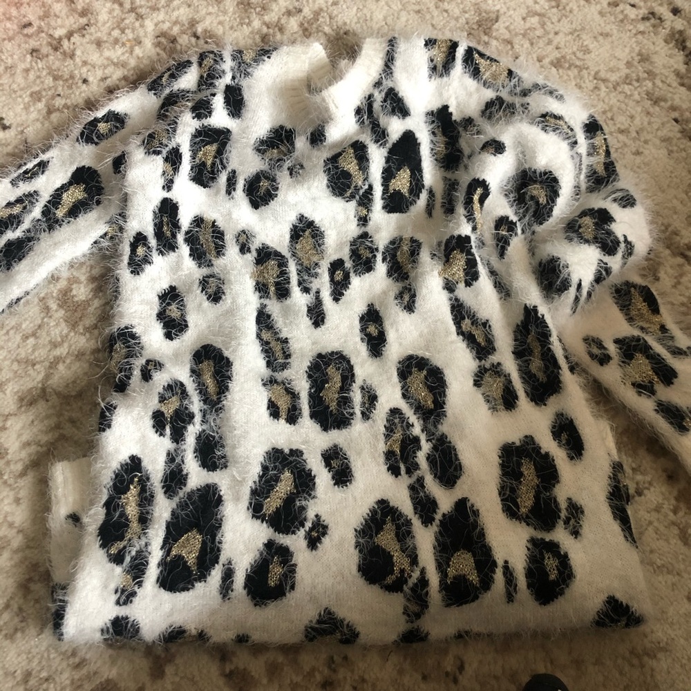 oversized fuzzy cheetah sweater